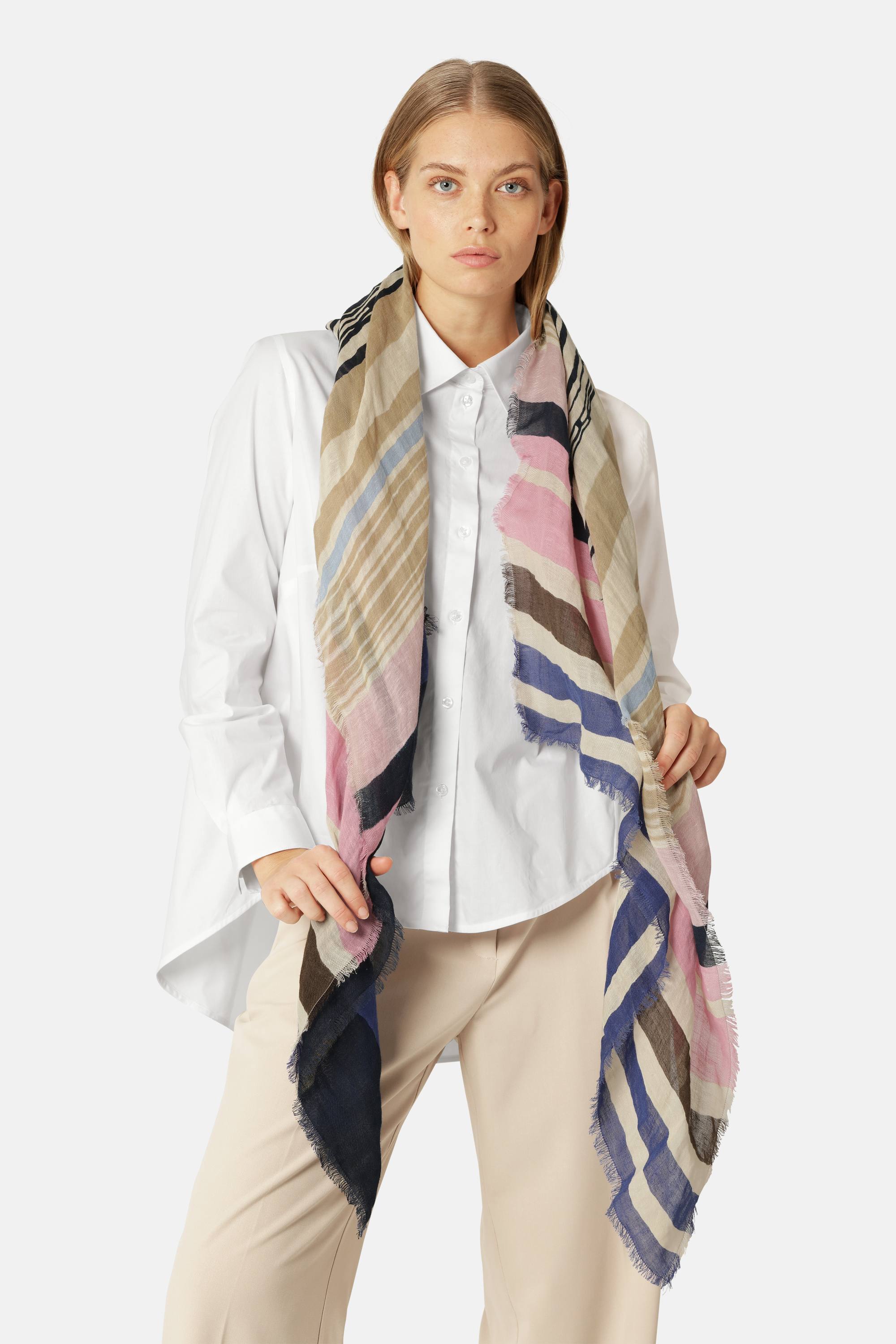 Stripete Skjerf - Beige Organic Stripe
